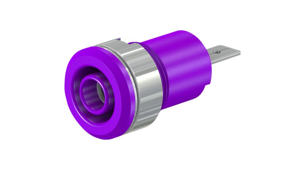 Staubli Violet Female Banana Socket, 4 mm Connector, Screw Termination, 1kV, 24A, Nickel Plating