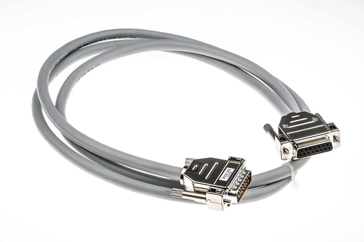 Phoenix Contact Male D-Sub 15-Pin to Female Serial Cable, 1.5 m Polyvinyl Chloride, D15SUB/B/S/150/KONFEK/S Series