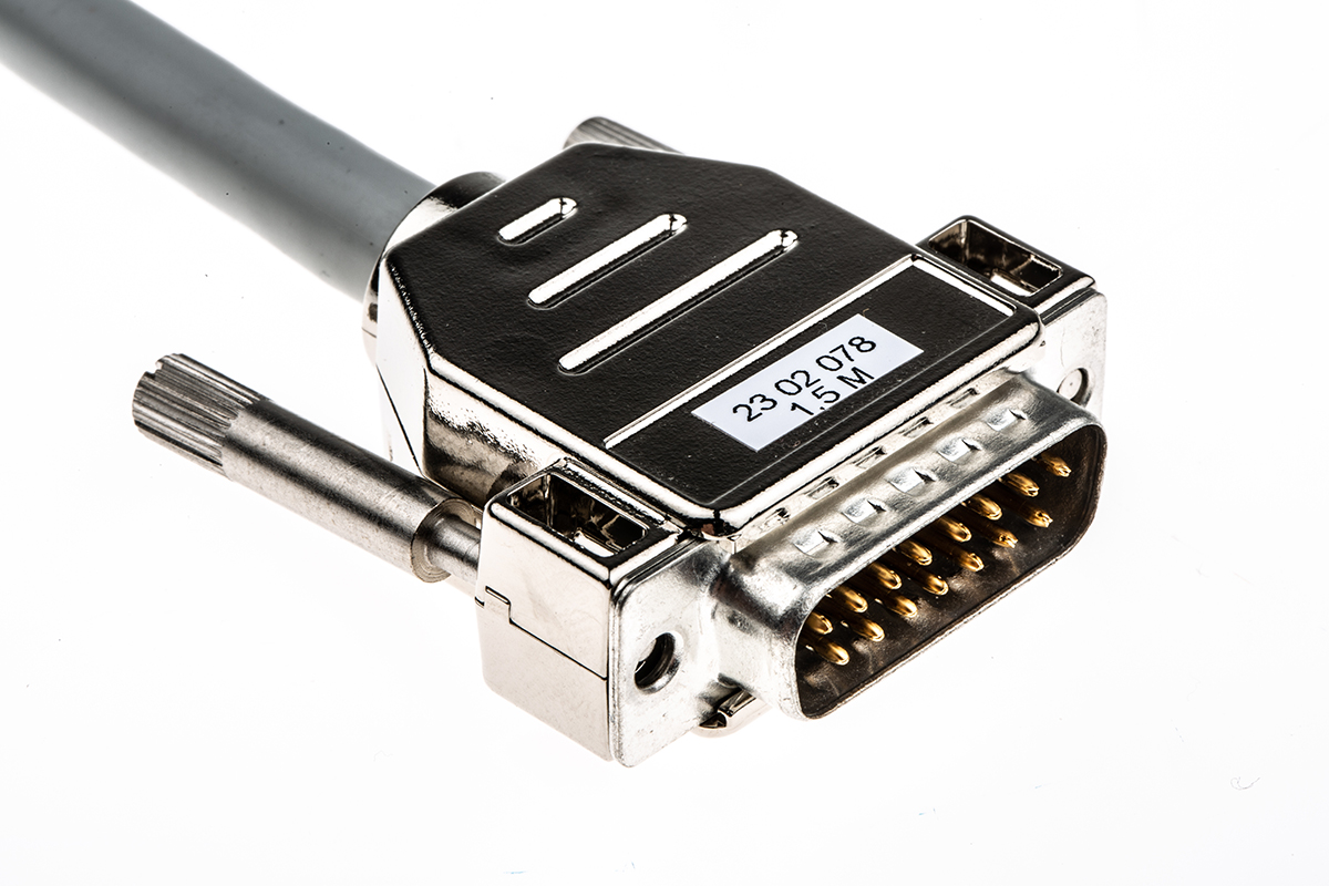 2302078 Phoenix Contact Male D-Sub 15-Pin to Female Serial Cable, 1.5 m Polyvinyl Chloride, D15SUB/B/S/150/KONFEK/S Series