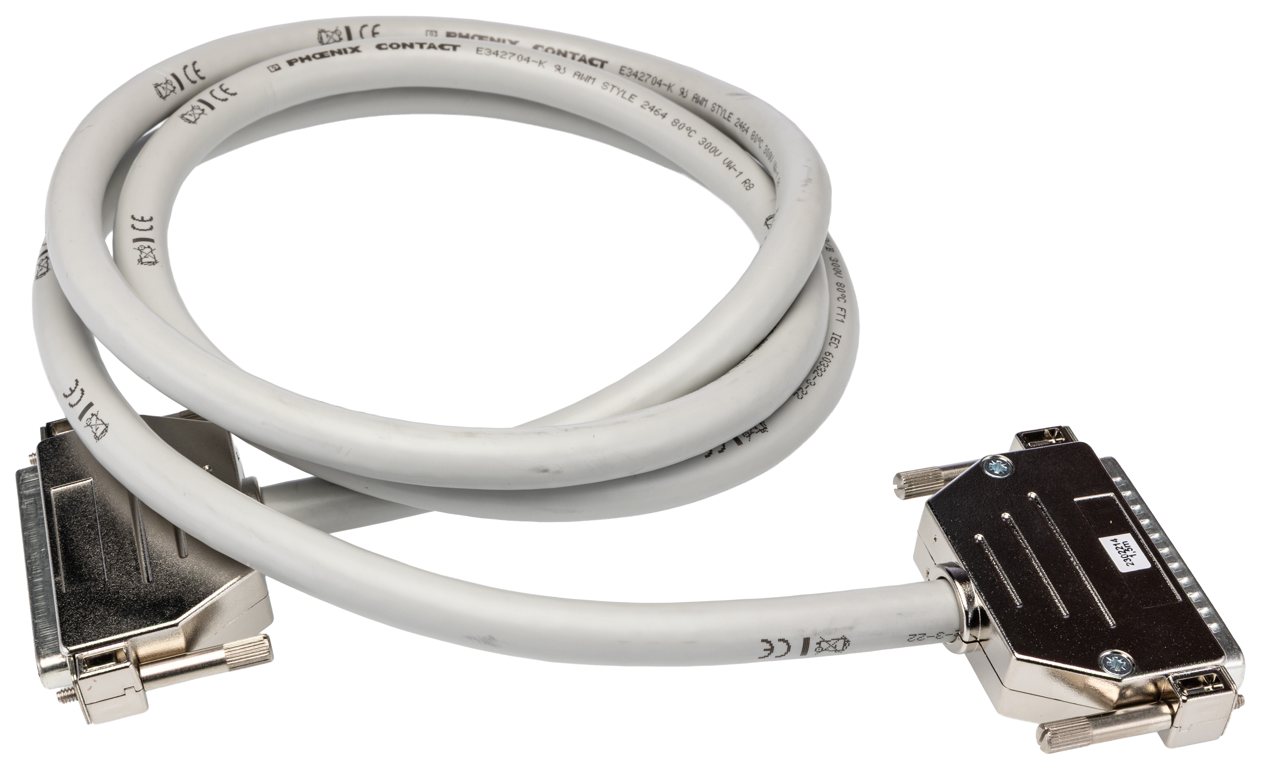 Phoenix Contact Female D-Sub 37-Pin to Male D-Sub Pin Strip Cable, 1.5 m Polyvinyl Chloride,