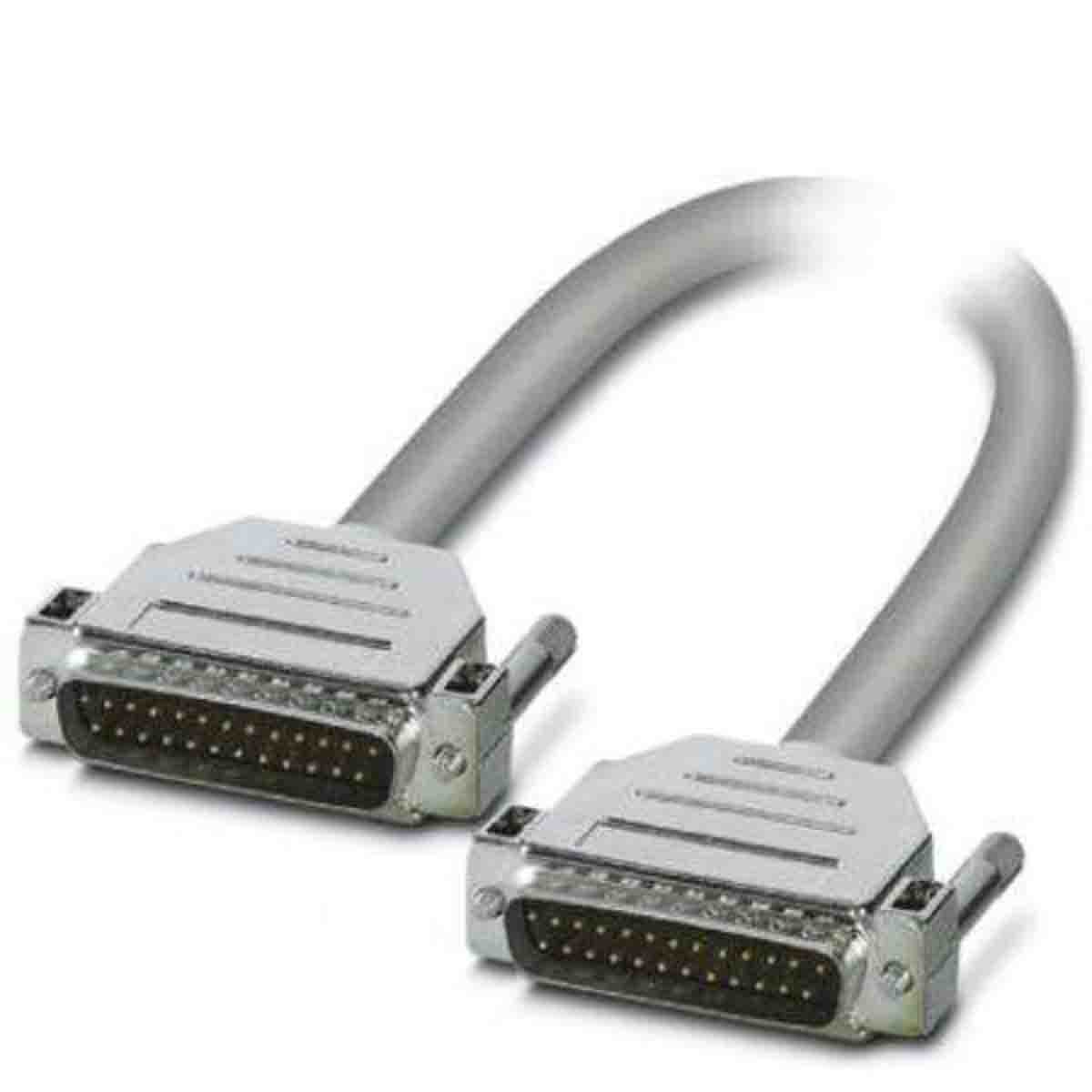 Phoenix Contact Male D-Sub 25-Pin to Male DB25 Serial Cable, 2 m Semi-Rigid Polyvinyl Chloride, D25SUB Series