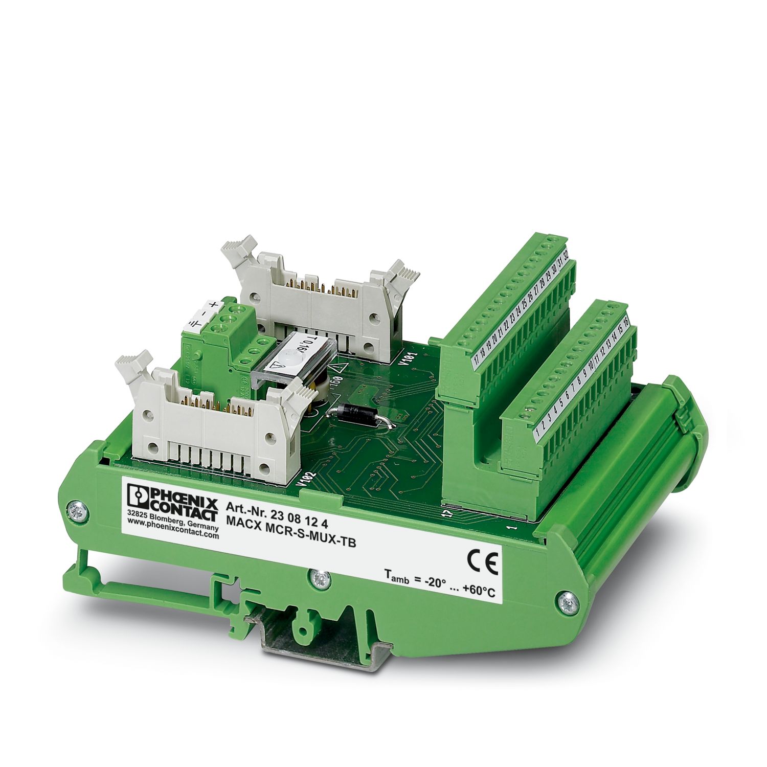 Phoenix Contact MACX MCR-S-MUX-TB Series Female Interface Module, Terminal Block Connector, DIN Rail, 55mA