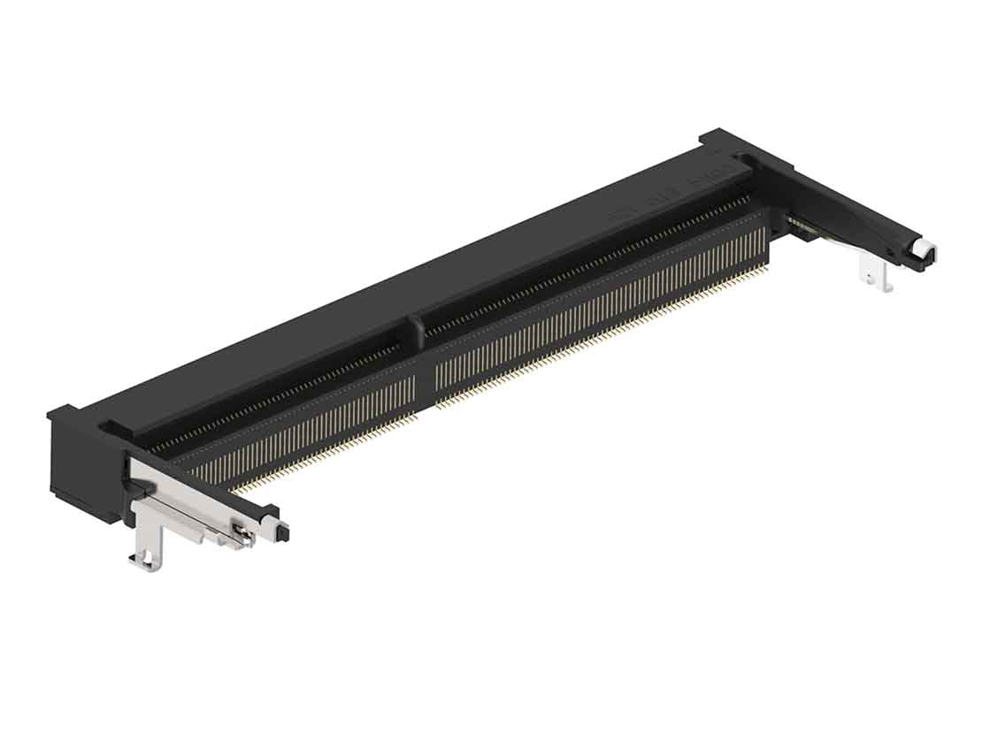 TE Connectivity 0.5 mm Pitch 260 Way, Right Angle Surface Mount Mount SO DIMM Socket ,25.0V, 500mA