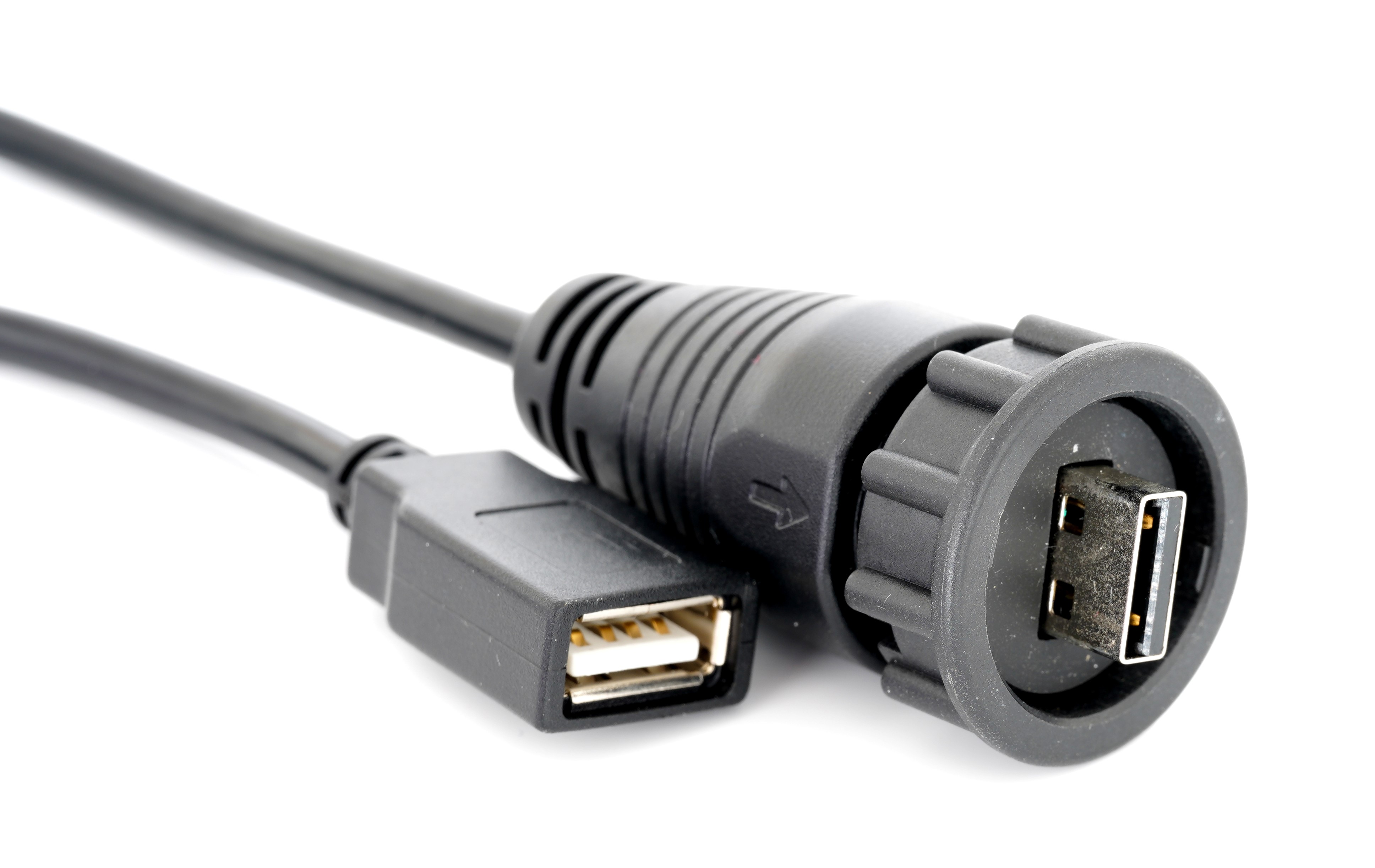 RS PRO IC Socket USB Cable, Male USB Type A to Female, USB 2.0 USB Type A, Black, 2 m