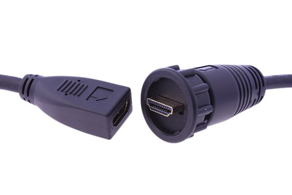 RS PRO, 2 m 4K HDMI Cable, - Male HDMI to Female HDMI, High Speed, Black