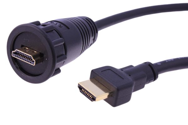 RS PRO, 2 m 4K HDMI Cable, - Male HDMI to Male HDMI, High Speed, Black