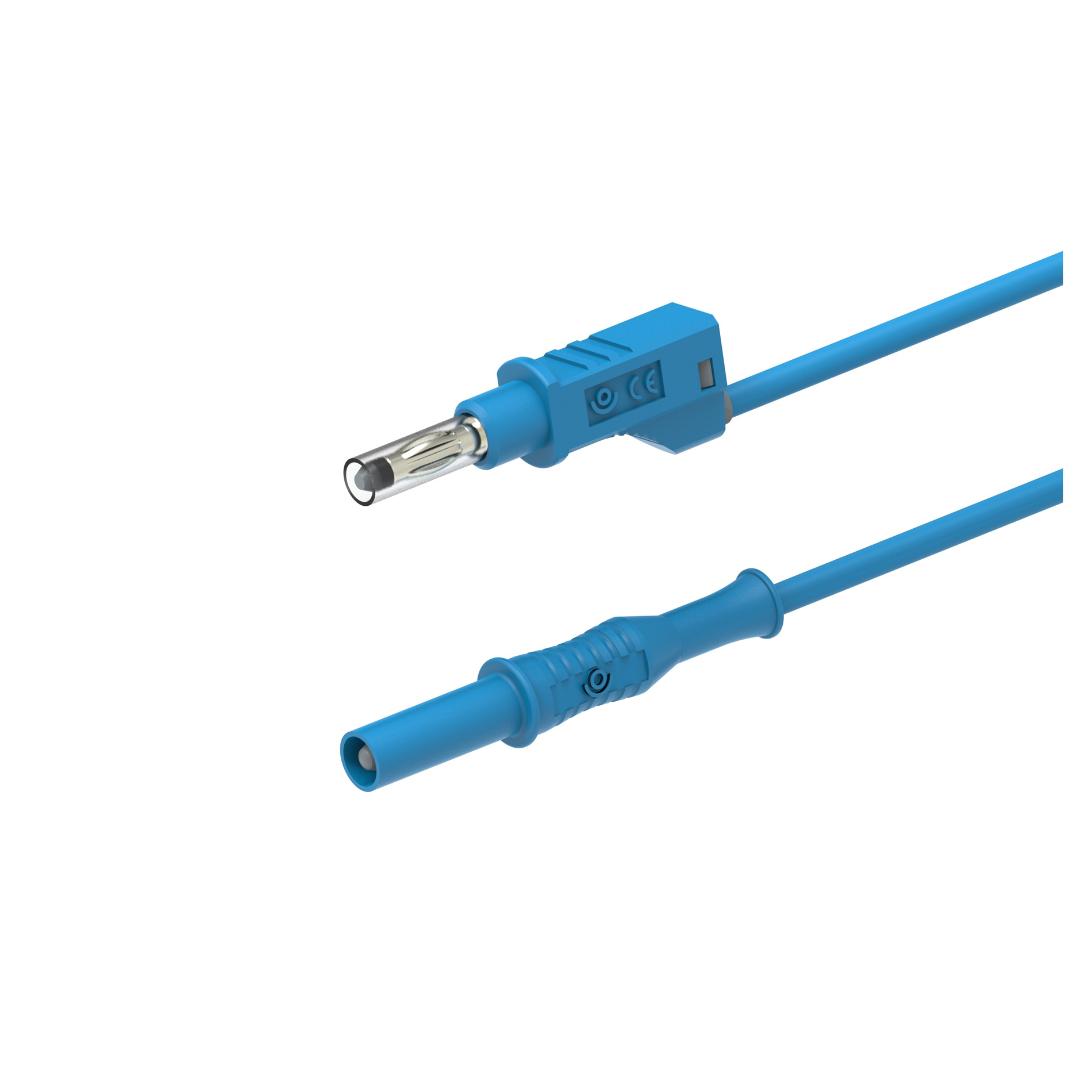 Electro PJP Connector Test Lead 36A, 1kV, Blue, 200 cm Lead Length