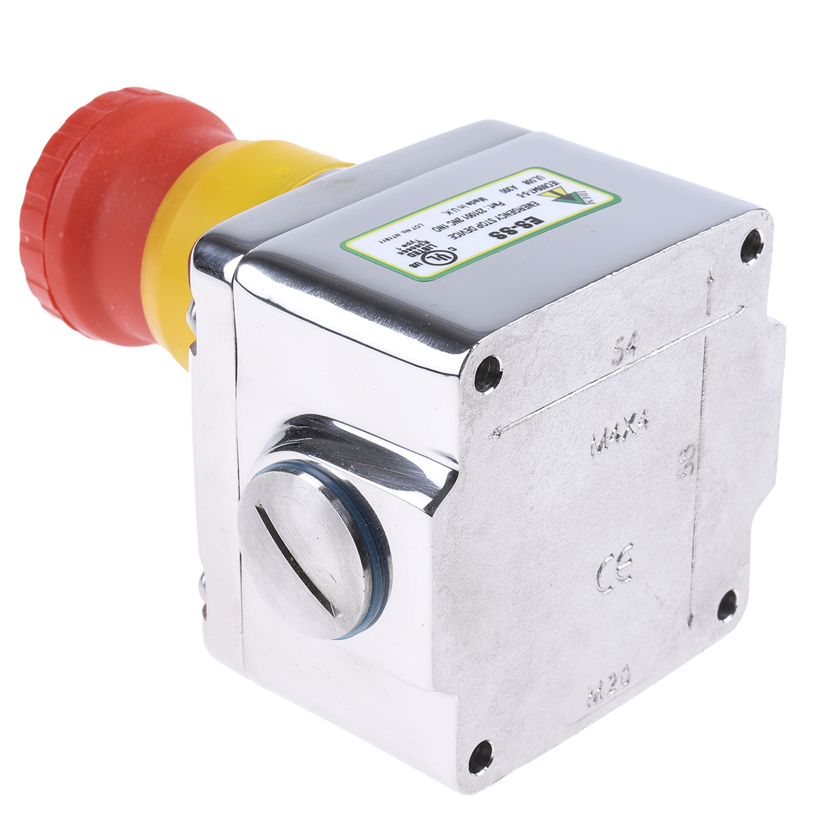 231001 IDEM ES Series Twist Release Emergency Stop Push Button, Surface Mount, 2 NC/1 NO, IP69K