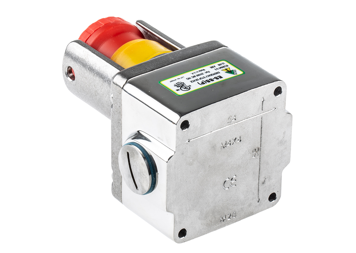 231005 IDEM ES Series Twist Release Emergency Stop Push Button, Surface Mount, 2 NC/1 NO, IP69K