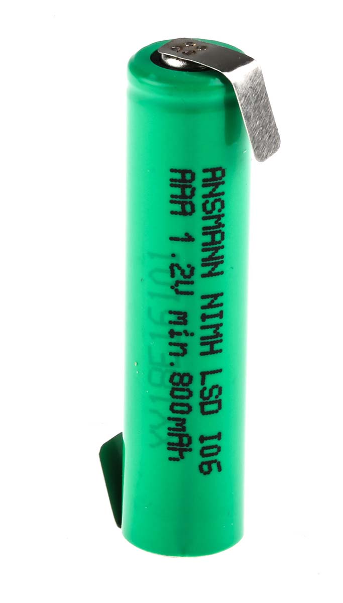 Ansmann Nickel Metal Hydride Rechargeable AAA Battery, 800 mAh, 1.2 V