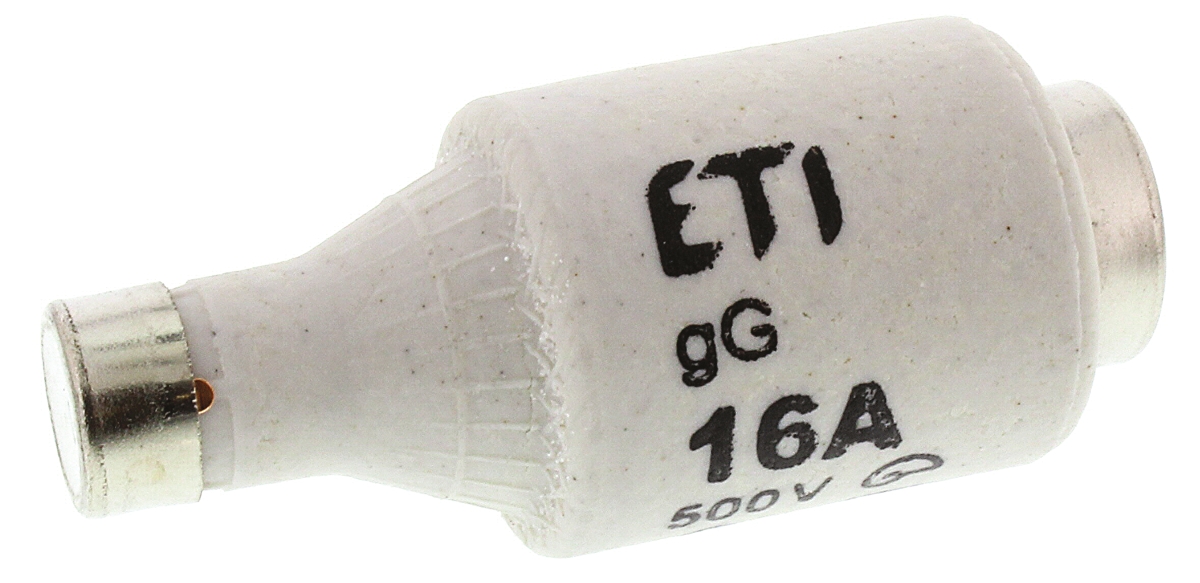 ETI 16A D2 Diazed Fuse, E27 Thread Size, 500V ac