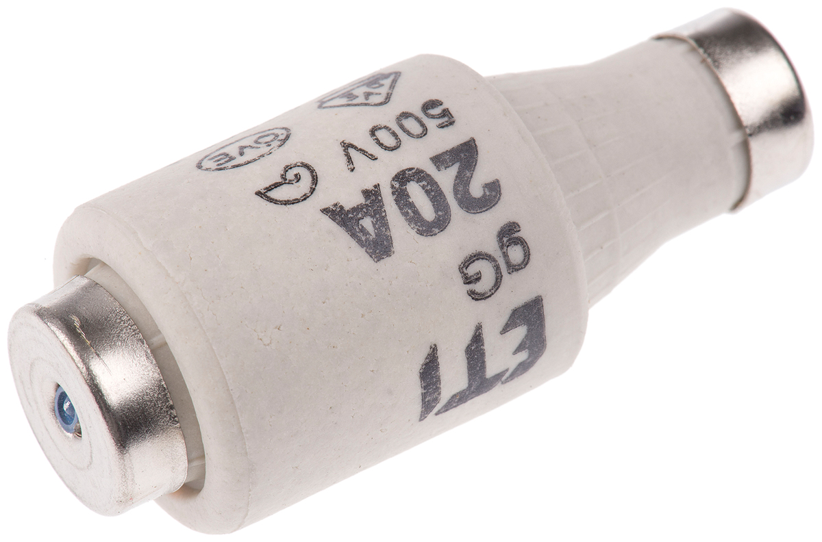 2312406 ETI 20A D2 Diazed Fuse, E27 Thread Size, 500V ac