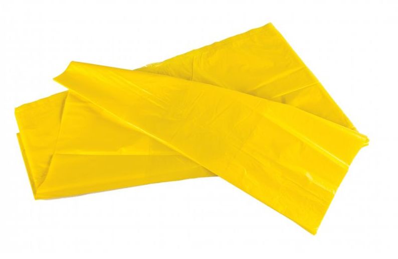 Cromwell Polythene Yellow Polythene Bin Bag, 140L Capacity, 0.035 mm Thickness, 175 Per Pack per Package