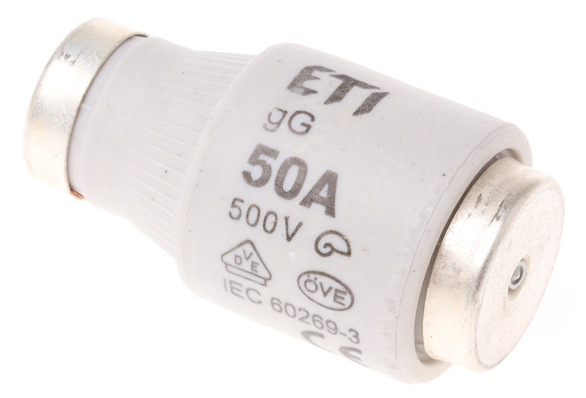 ETI 50A D3 Bottle Fuse, E33 Thread Size, 500V ac