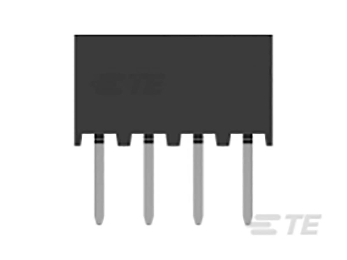 TE Connectivity AMPMODU Series Straight Through Hole PCB Socket, 4-Contact, 1 Row, 2 mm Pitch Solder