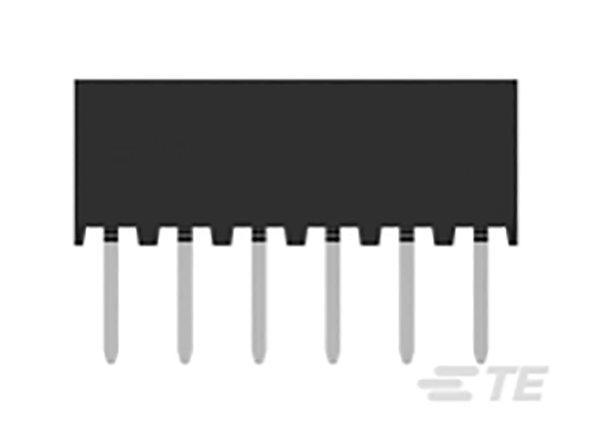 TE Connectivity AMPMODU Series Straight Through Hole PCB Socket, 6-Contact, 1 Row, 2 mm Pitch Solder