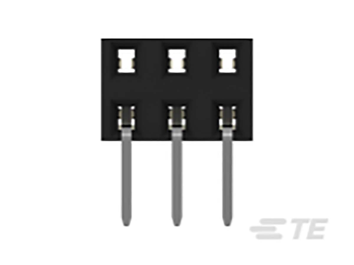 TE Connectivity AMPMODU Series Straight Through Hole PCB Socket, 6-Contact, 2 Row, 2 mm Pitch Solder
