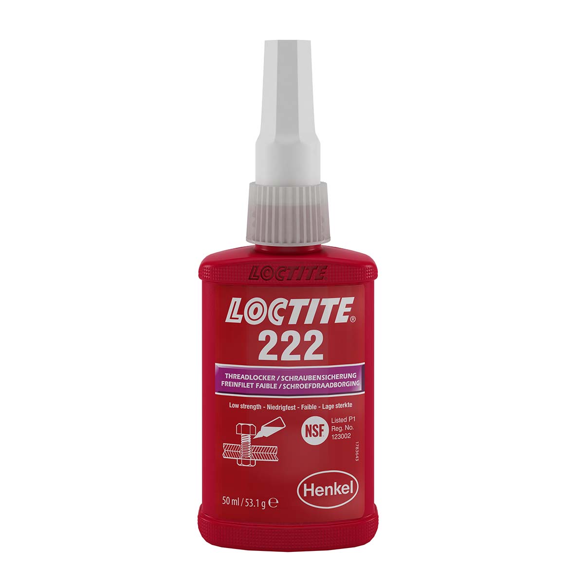 Loctite Loctite 222 Purple Threadlocking Adhesive, 50 ml Bottle, 24 h Cure Time