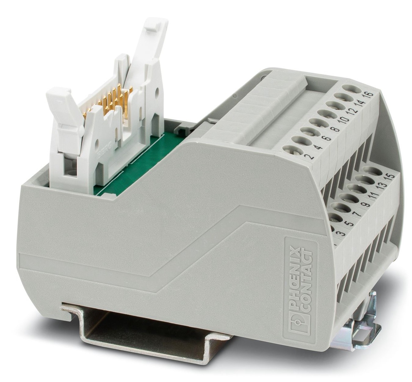 Phoenix Contact 16-Contact Male Interface Module, Flat Ribbon Cable Connector, DIN Rail, 1A