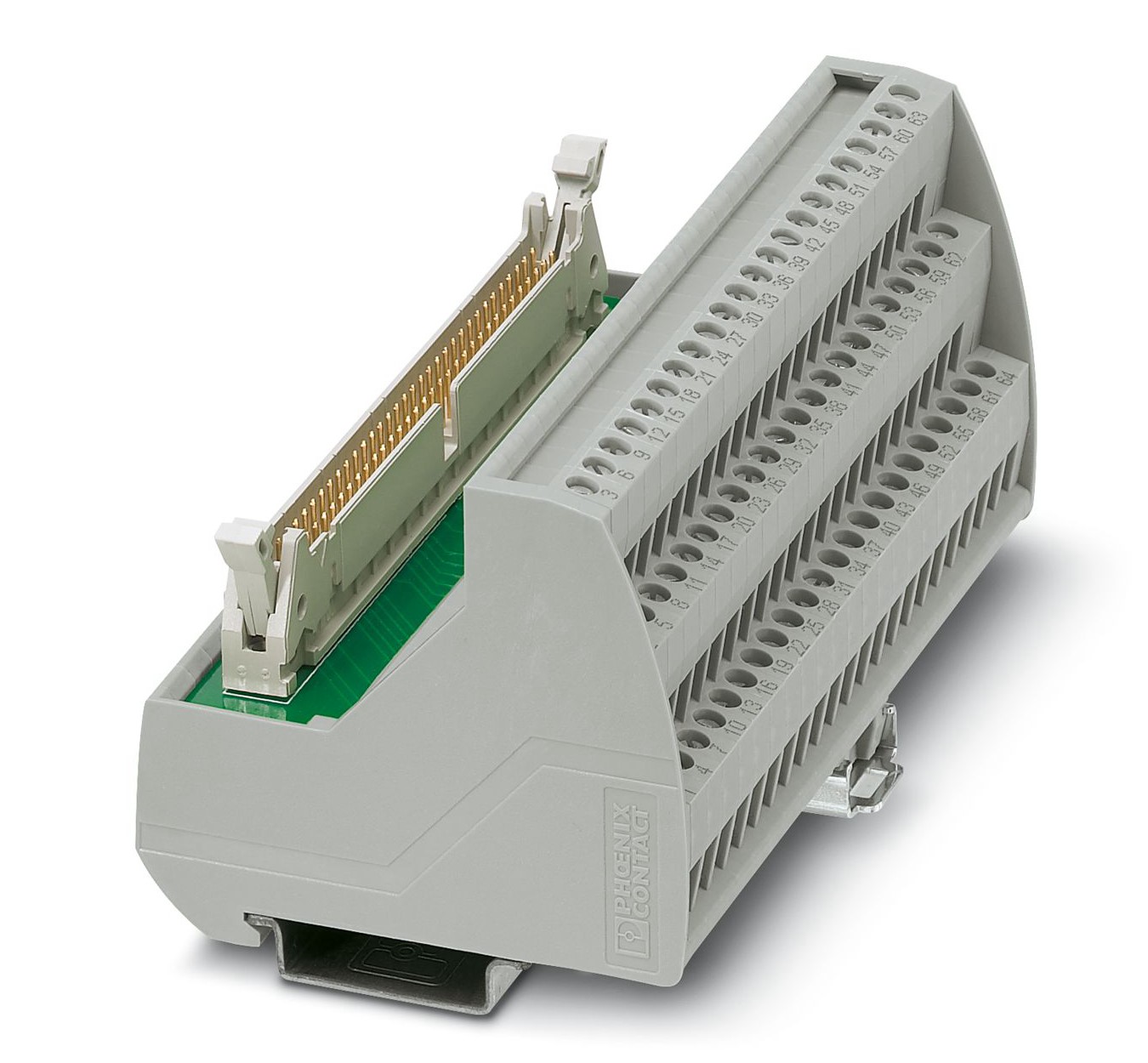 Phoenix Contact 64-Contact Male Interface Module, Flat Ribbon Cable Connector, DIN Rail, 1A