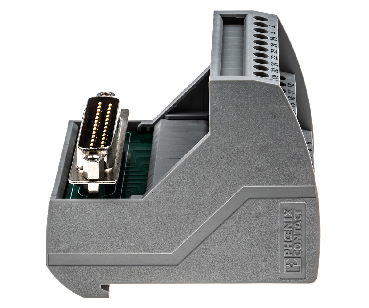 2315133 Phoenix Contact VIP-3/SC/D25SUB/M Series 25-Contact Male Interface Module, D-Sub Connector, DIN Rail, 2A