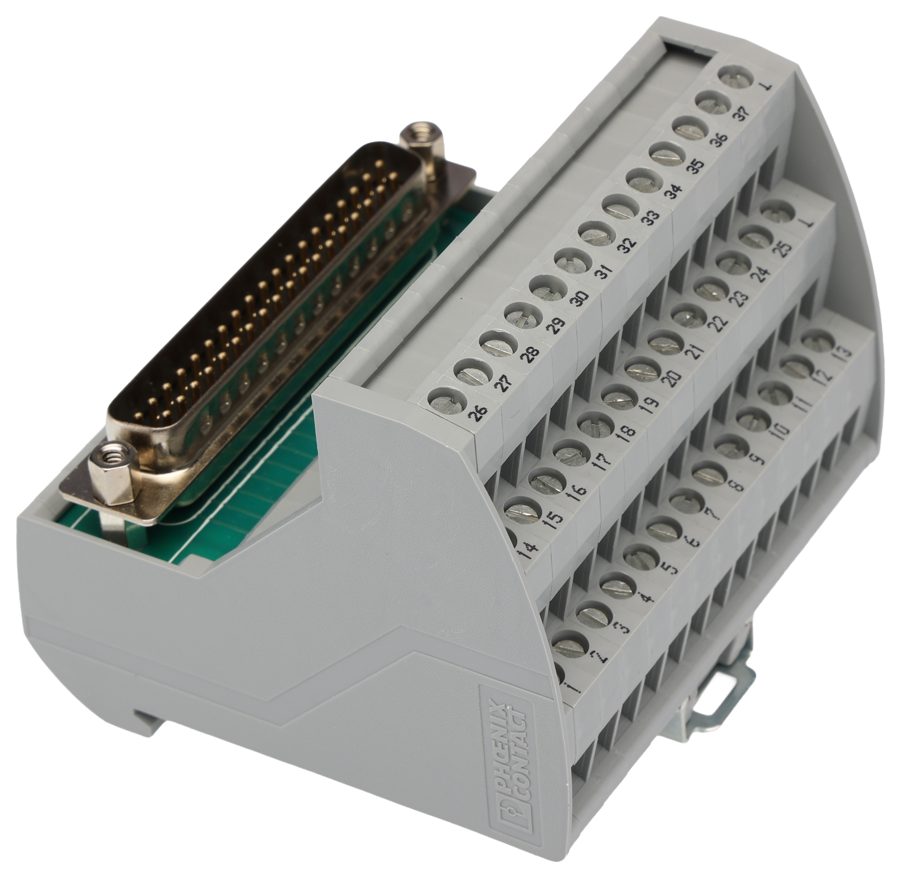 2315146 Phoenix Contact VIP-3 Series 37-Contact Male Interface Module, D-Sub Connector, DIN Rail, 2A