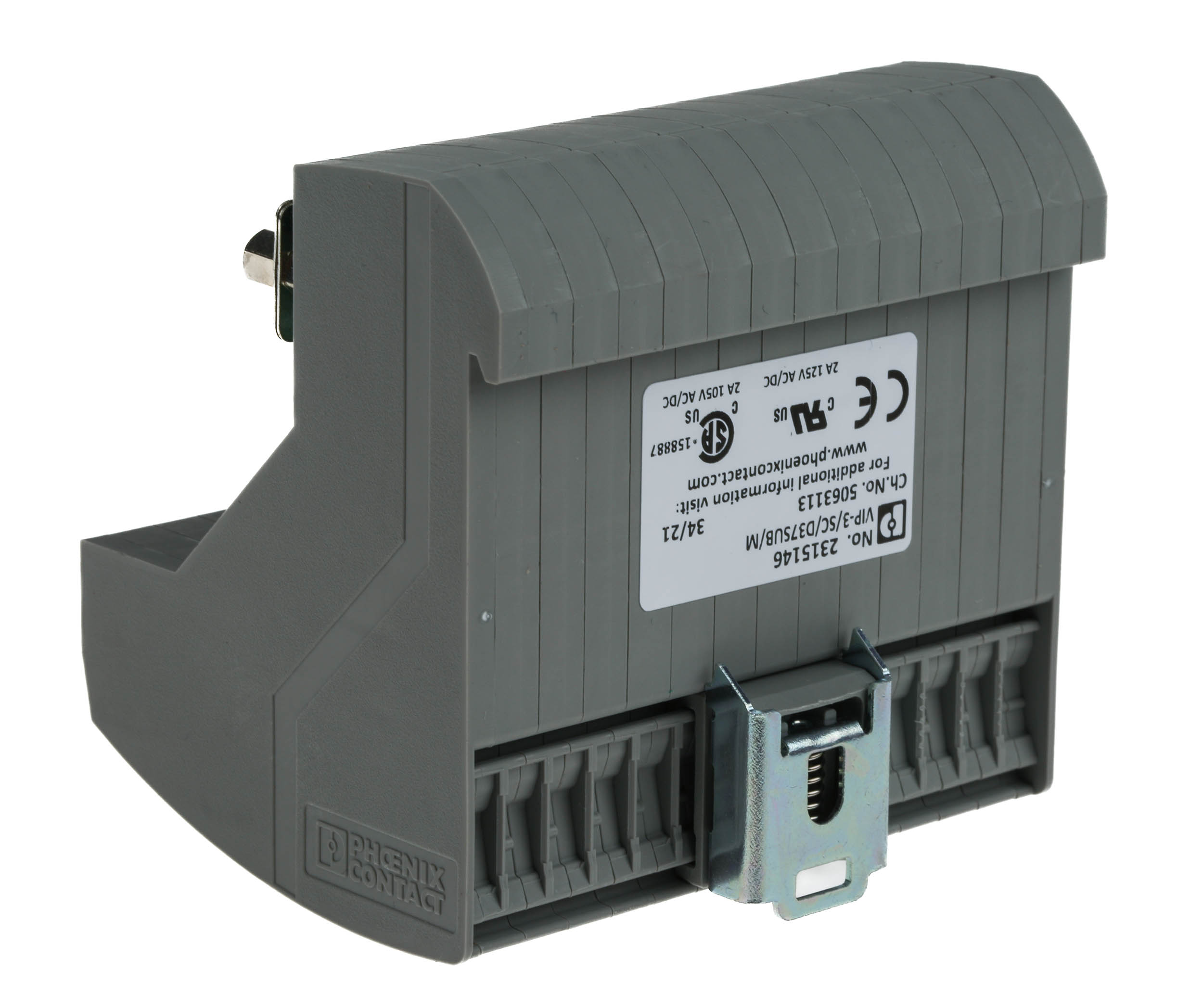 2315146 Phoenix Contact VIP-3 Series 37-Contact Male Interface Module, D-Sub Connector, DIN Rail, 2A