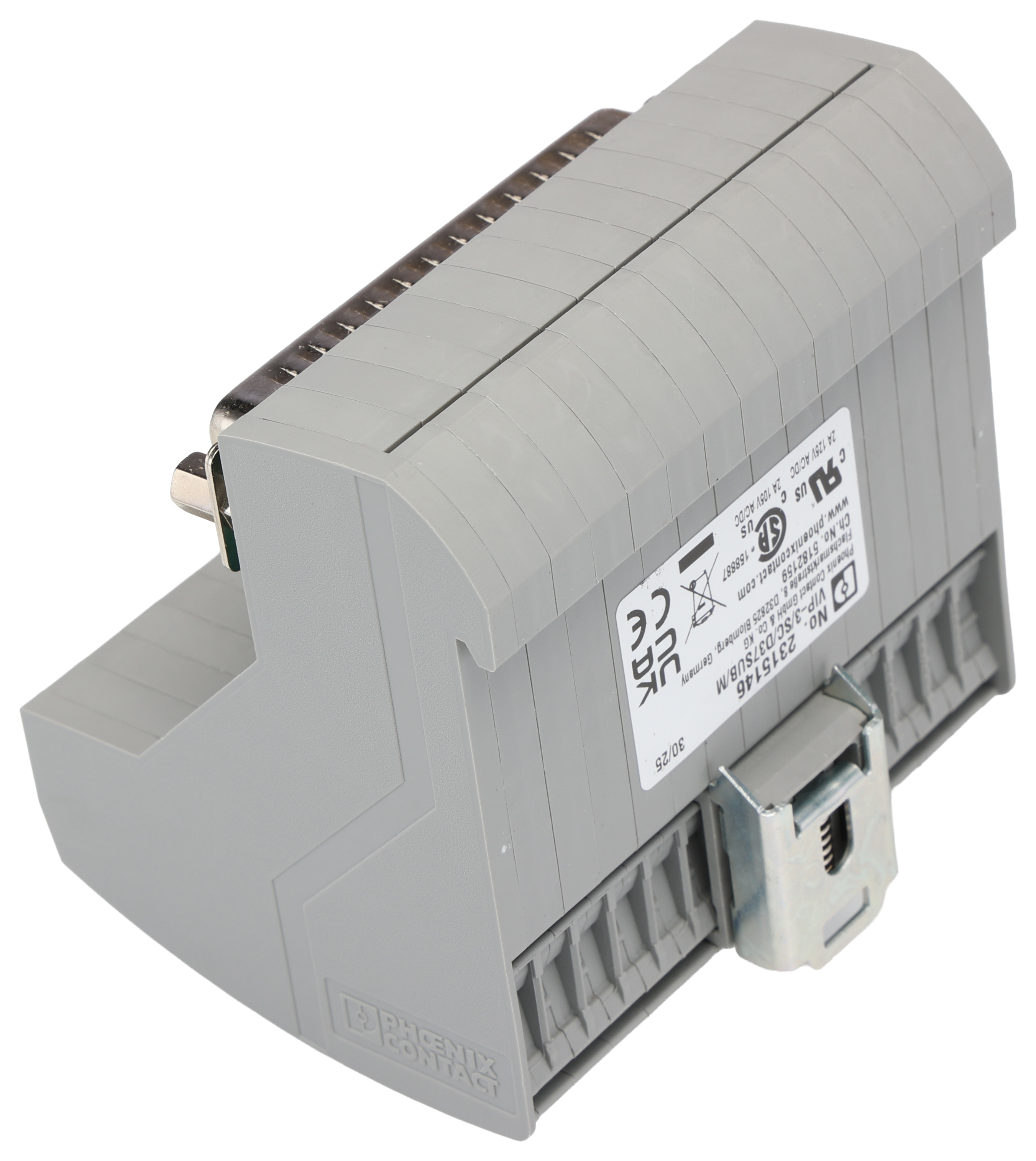 2315146 Phoenix Contact VIP-3 Series 37-Contact Male Interface Module, D-Sub Connector, DIN Rail, 2A