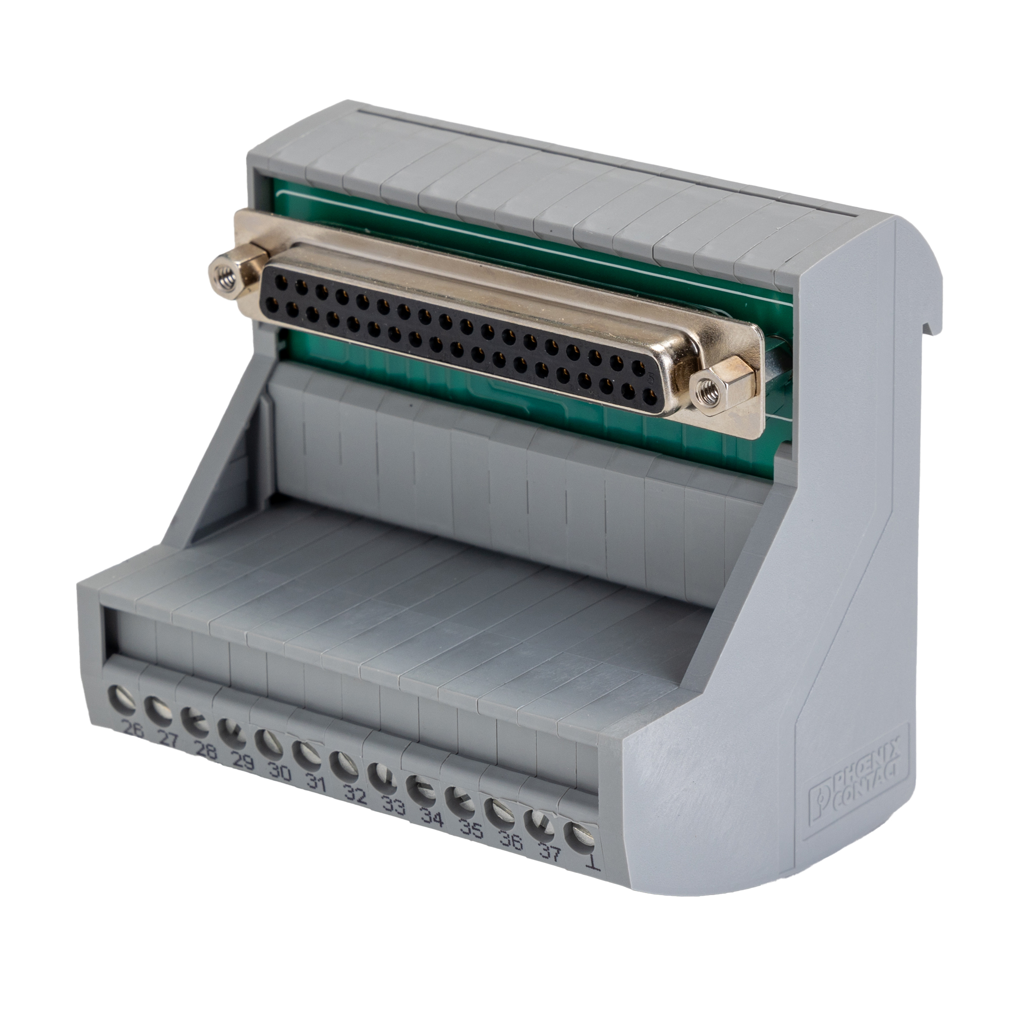 Phoenix Contact VIP-3/SC/D37SUB/F Series 37-Contact Female Interface Module, D-Sub Connector, DIN Rail, 2A