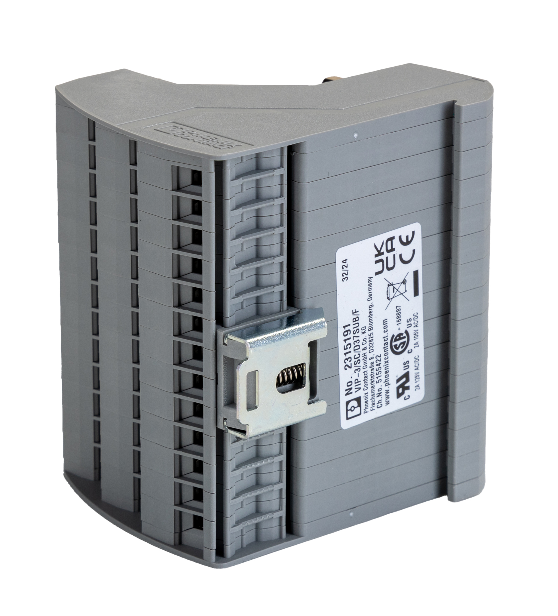 2315191 Phoenix Contact VIP-3/SC/D37SUB/F Series 37-Contact Female Interface Module, D-Sub Connector, DIN Rail, 2A