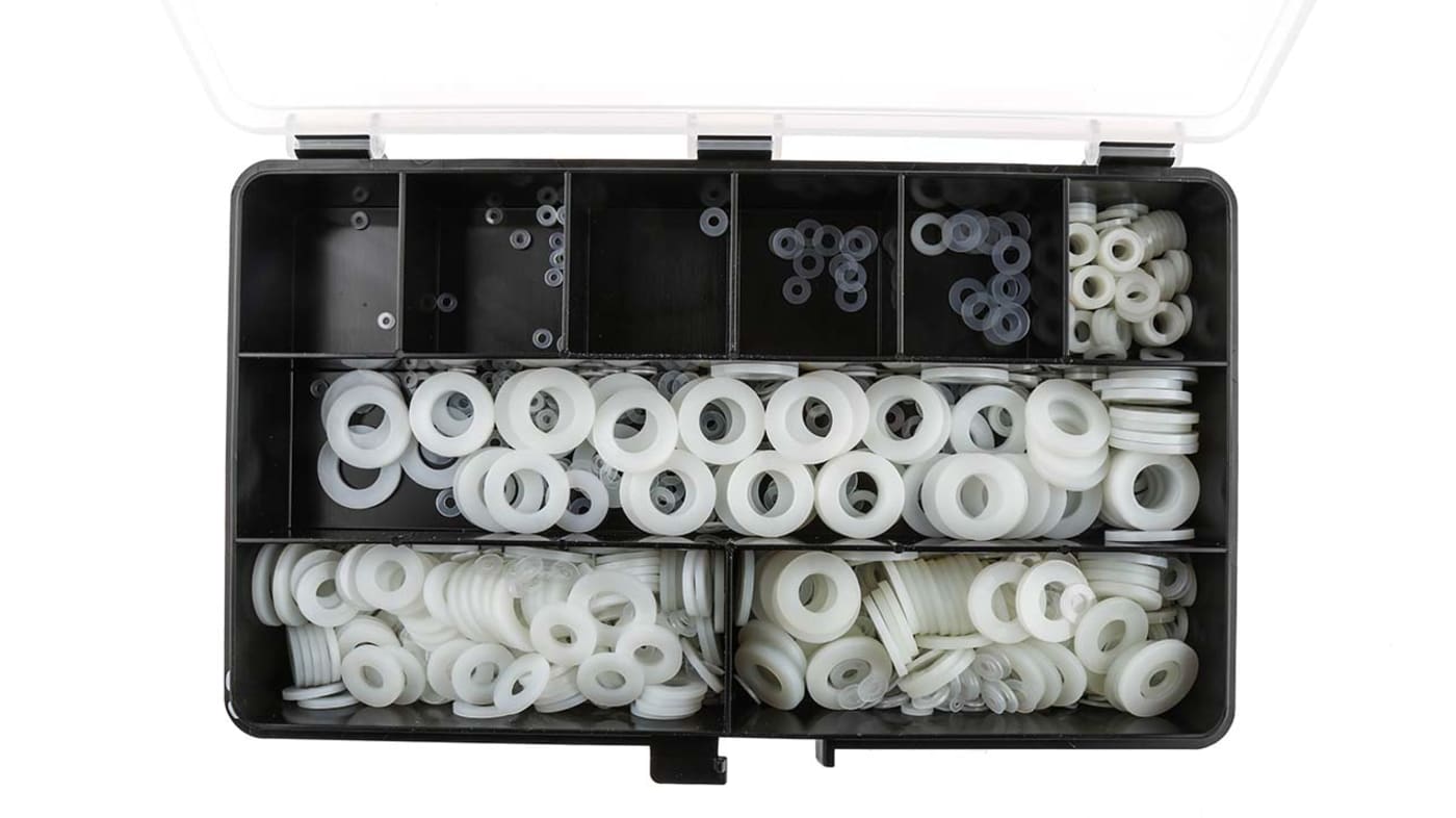232-6877 RS PRO 1500 piece Nylon Plain Washer Kit