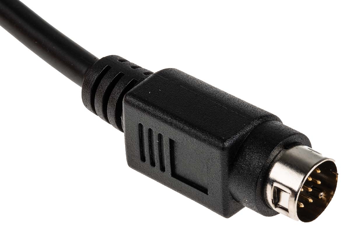 232-8906 RS PRO Male Plug to Free End Black DIN Cable 2 m