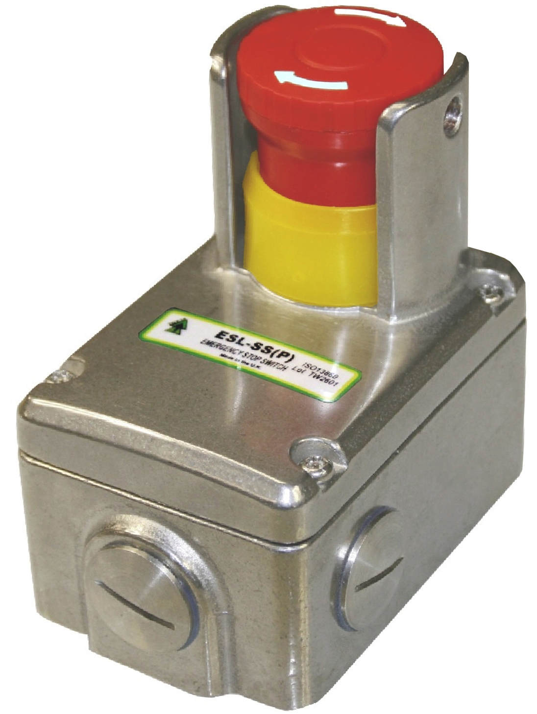 IDEM ESL Series Twist Release Emergency Stop Push Button, Surface Mount, 2 NC/2 NO, IP69K, IP67
