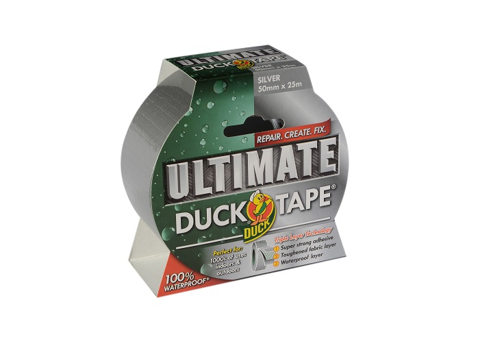 232153 DUCK TAPE Duck Tape  Duct Tape, 25 m x 50mm, Silver, Gloss Finish