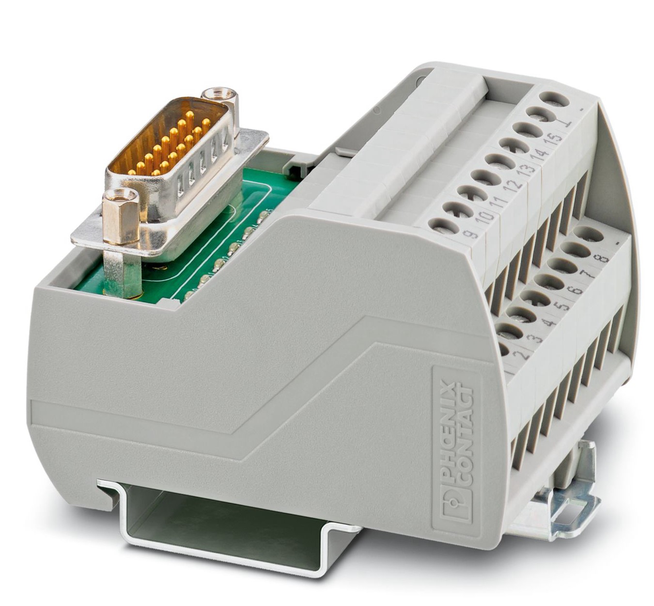 Phoenix Contact 15-Contact Male Interface Module, D-Sub Connector, DIN Rail, 2.5A