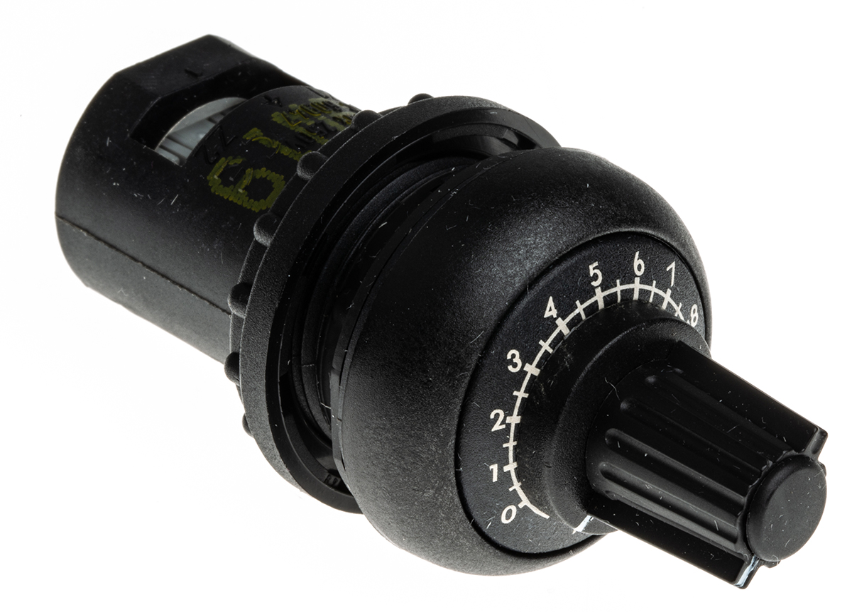 Eaton RMQ-Titan 10 kΩ Rotary Potentiometer Front, 232233 M22S-R10K