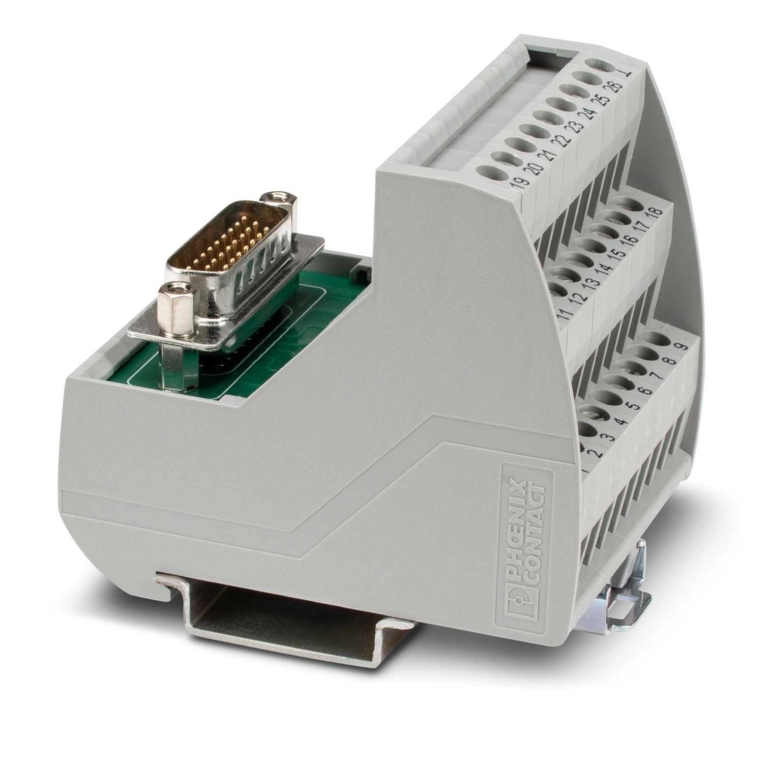 Phoenix Contact VIP-3/SC/HD26SUB/M Series 26-Contact Male Interface Module, D-Sub Connector, Rail, 1A