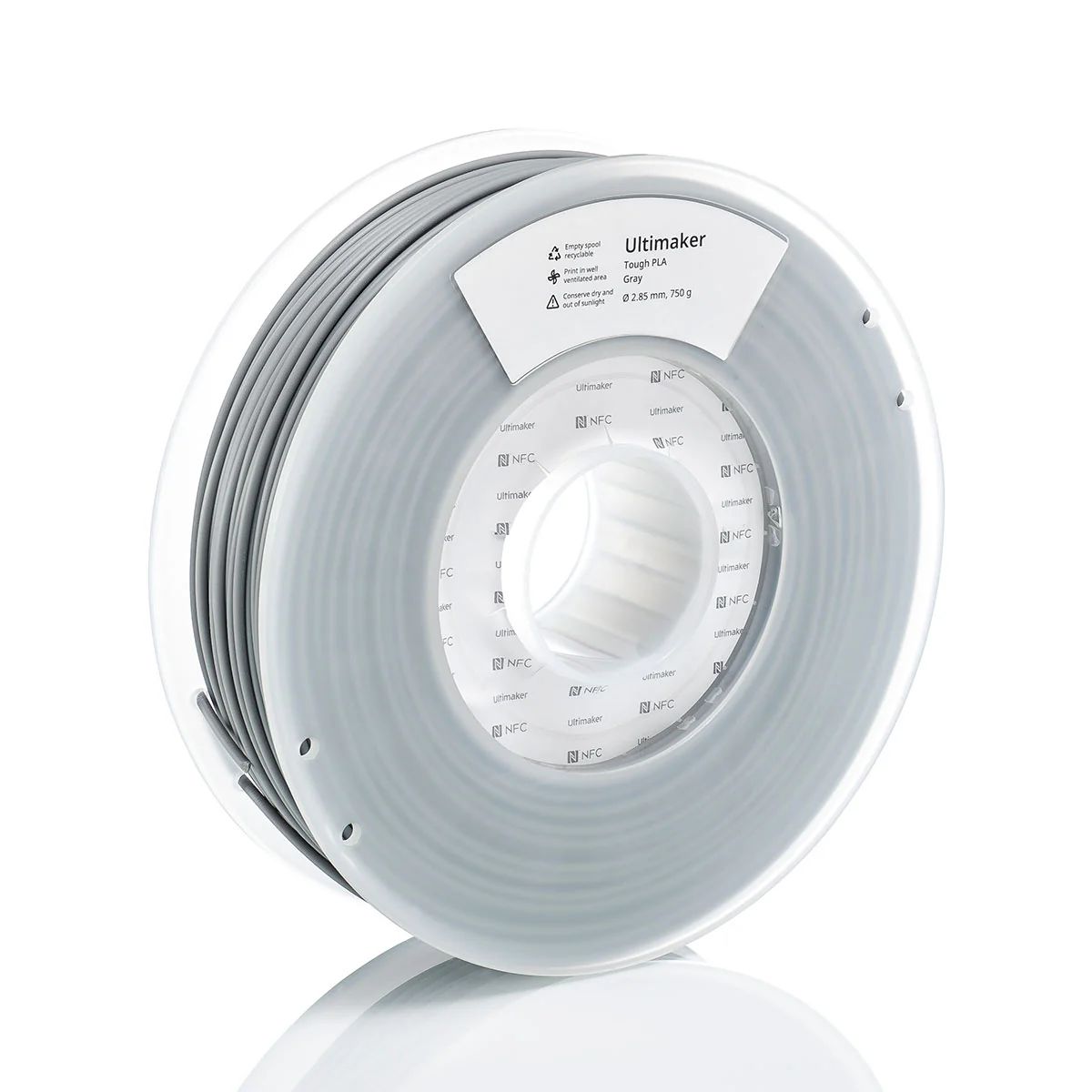 Ultimaker 2.85 mm Grey Tough PLA 3D Printing Material, 750 g