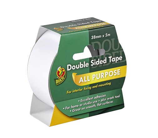 232603 DUCK TAPE Clear Double Sided Polyester Tape, 0.11 mm Thick, Polyester Backing, 38mm x 5 m