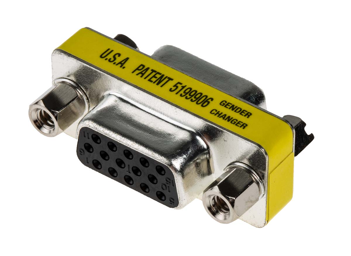 RS PRO D-Sub Adapter 15-Way D-Sub to Female Female 15 Way D-Sub Female Female