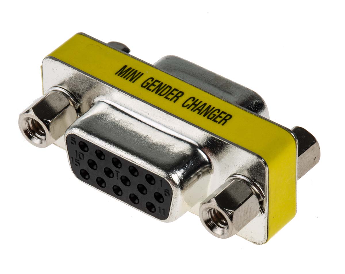 233-8931 RS PRO D-Sub Adapter 15-Way D-Sub to Female Female 15 Way D-Sub Female Female