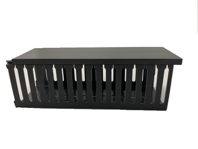 RS PRO Wiring Duct Black - Open Slot, W100mm x D100 mm, L2 m, Polyvinyl Chloride