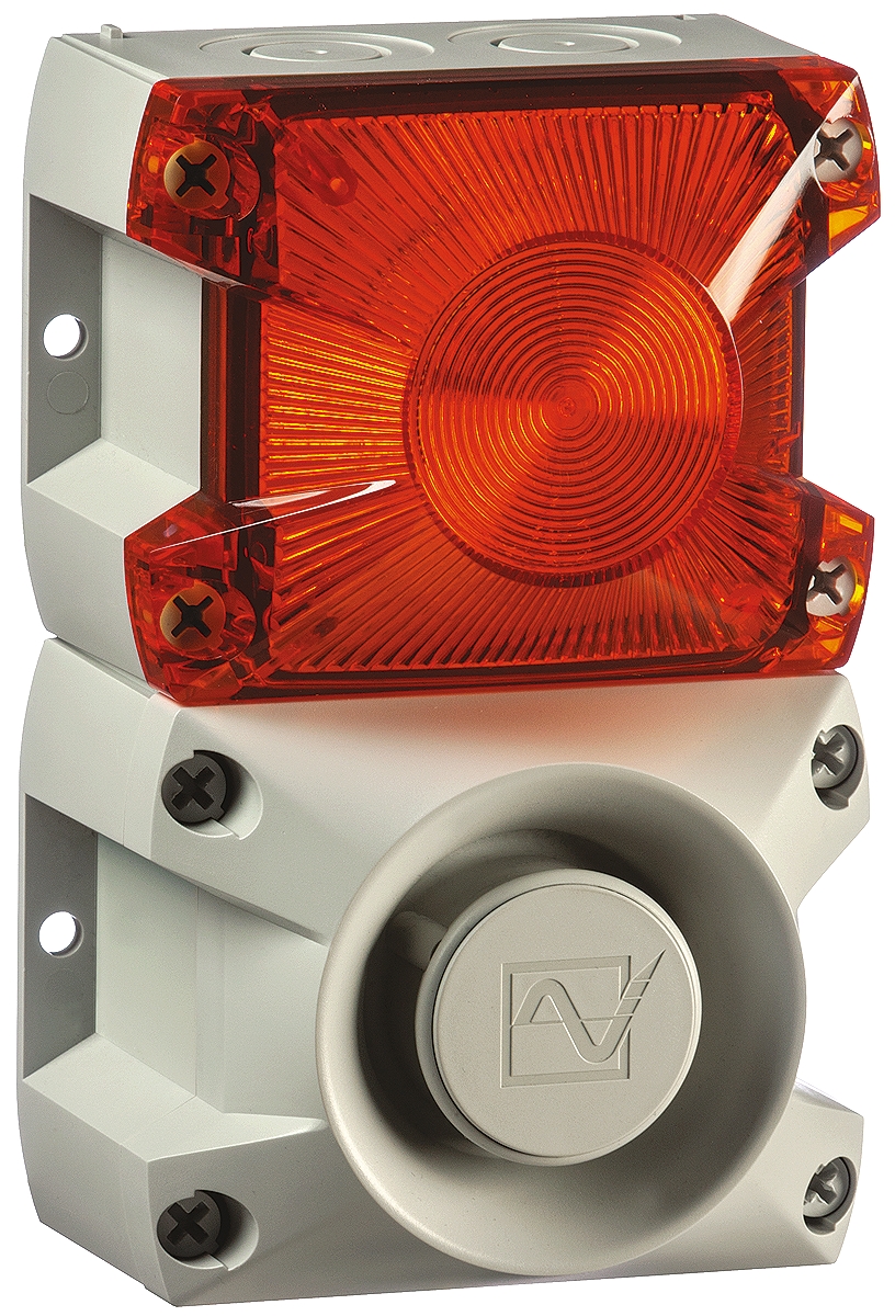 Pfannenberg PA X 1-05 Series Amber Sounder-Beacon Combination, IP66 230V ac Base 100 dB @ 1m