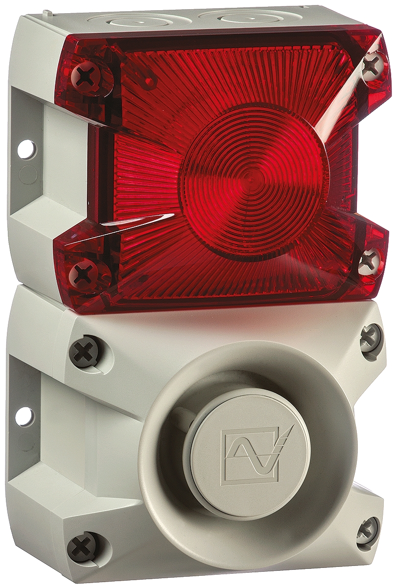 Pfannenberg PATROL Series Red Sounder-Beacon Combination, IP66 255V dc Base 105 dB @ 1m