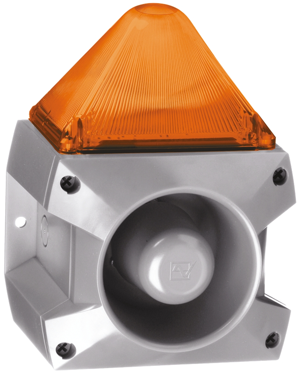 Pfannenberg PA X 5-05 Series Amber Sounder-Beacon Combination, IP66 24V dc Base 100 dB @ 1m