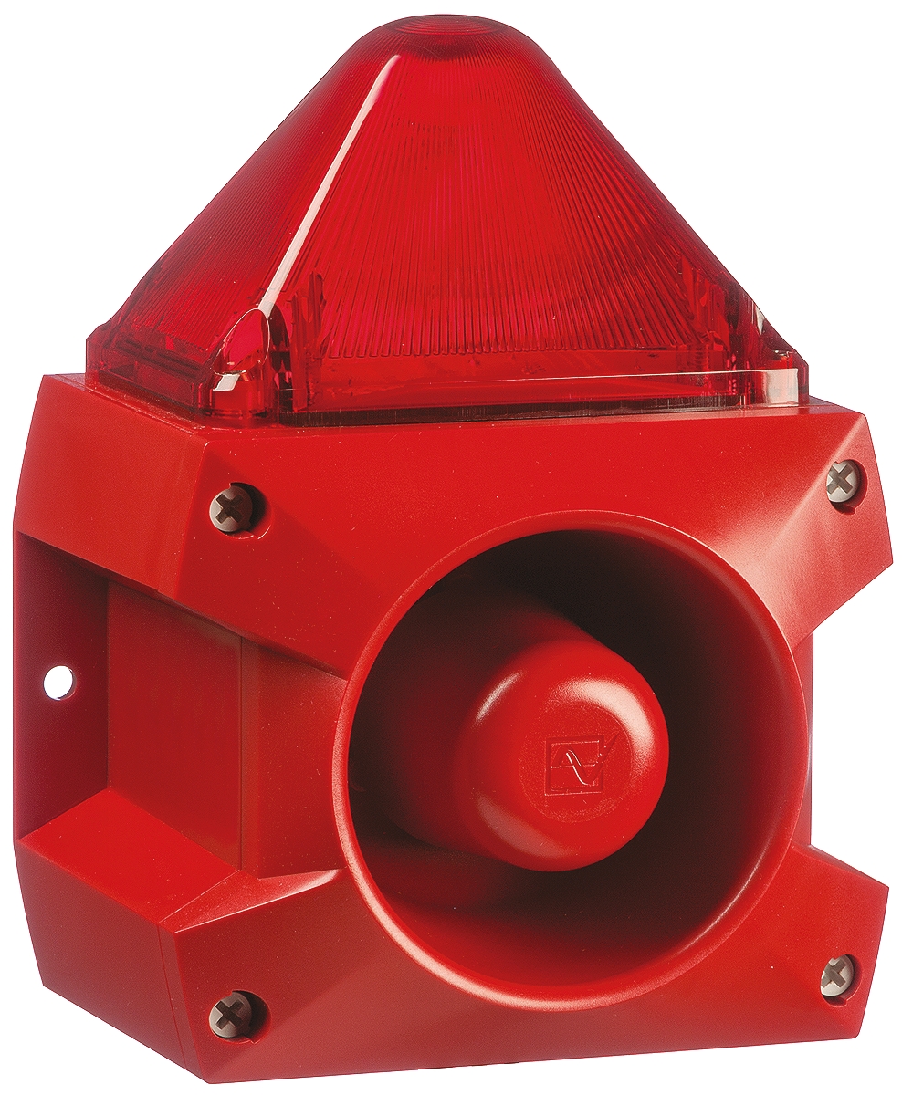 Pfannenberg Red Sounder-Beacon Combination, IP66 255V dc Base 105 dB @ 1m