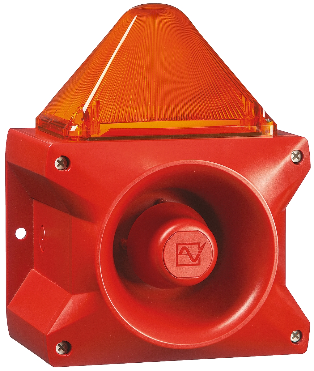 Pfannenberg PATROL Series Yellow, White, Red, Green, Clear, Blue, Amber Sounder-Beacon Combination, IP66 Base 110 dB @