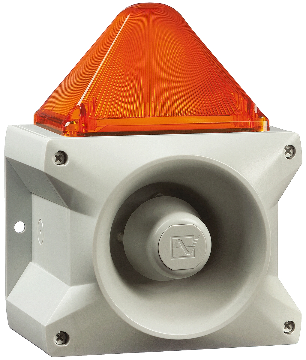 Pfannenberg Amber Sounder-Beacon Combination, IP66 24V dc Base 110 dB @ 1m