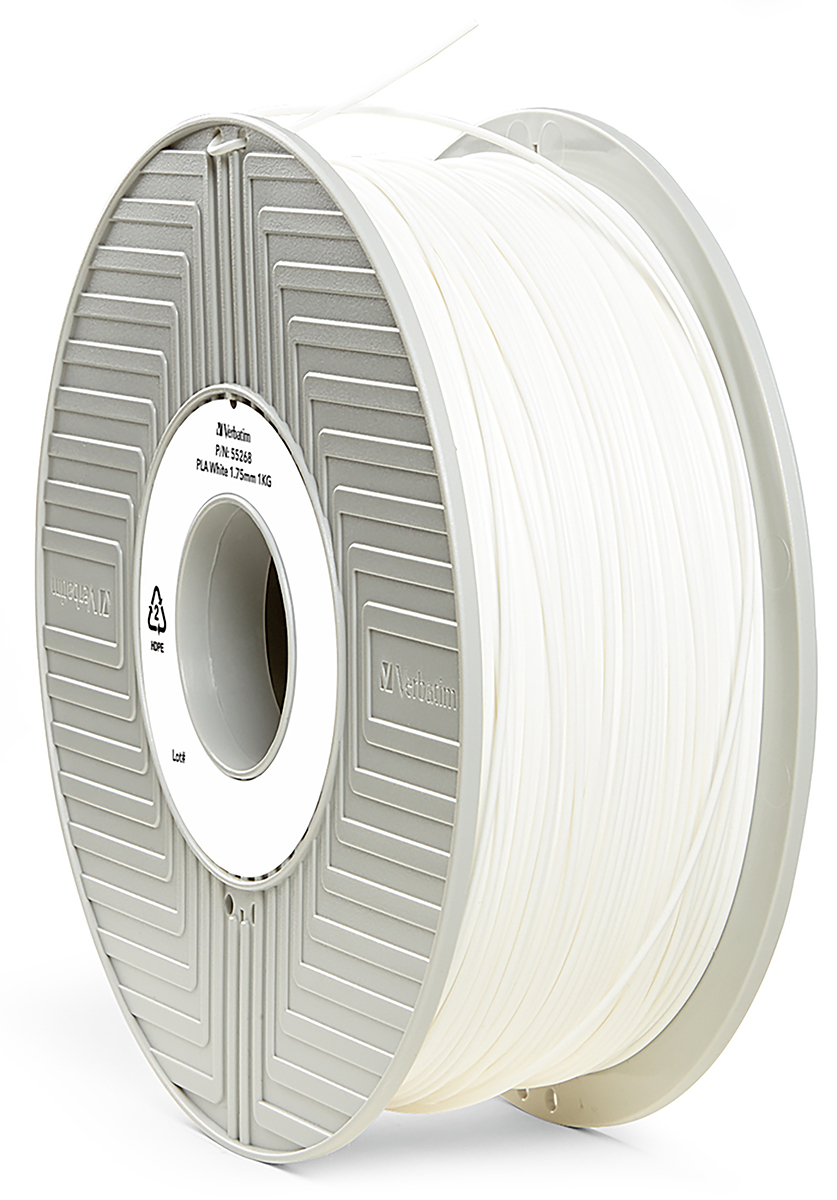 Verbatim 1.75 mm White PLA 3D Printer Filament, 1 kg