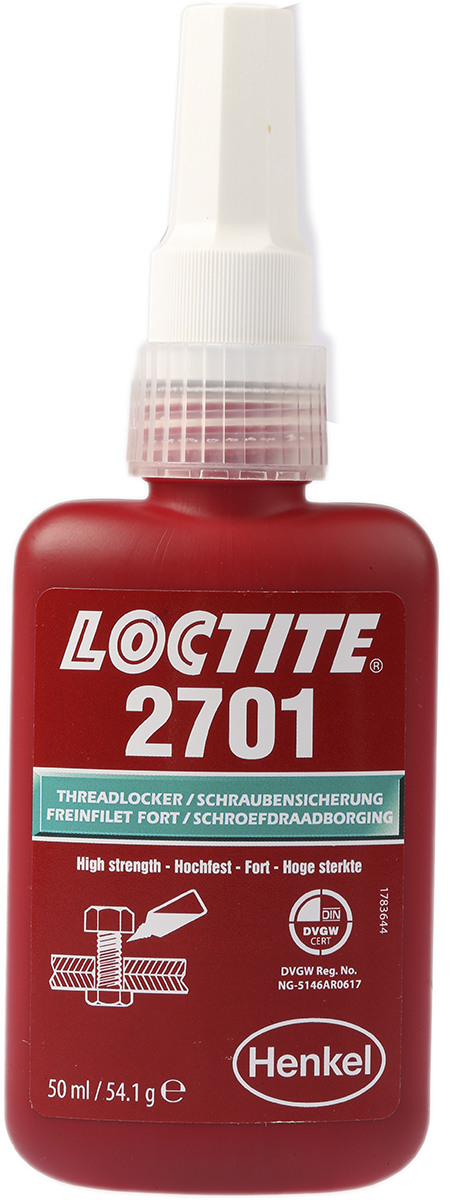 Loctite Loctite 2701 Green Thread Lock, 50 ml Bottle, 6 h Cure Time